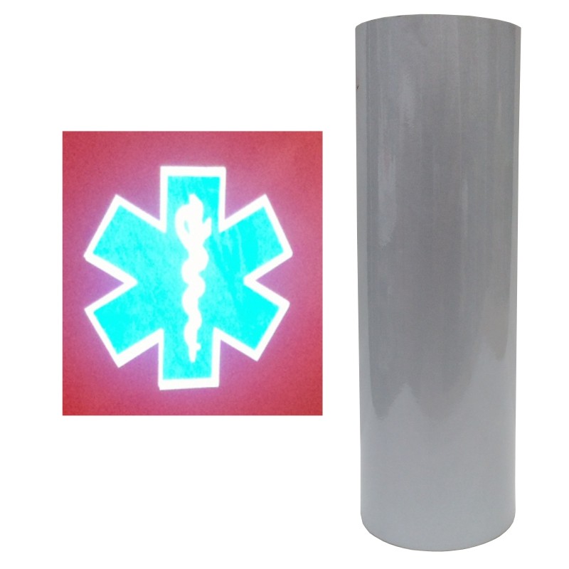 AUTOSUB-9301, Vinilo Reflectivo Plata Autoadhesivo Sublimable