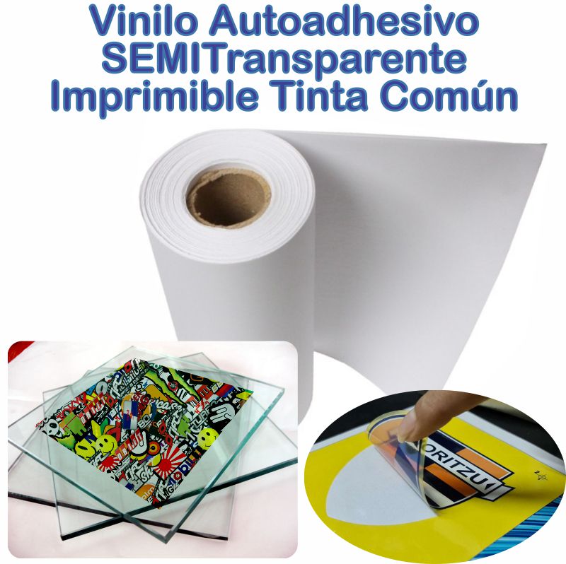 WPPP60-42, Vinilo Autoadhesivo Semitransparente Imprimible con Tinta INKJET Común