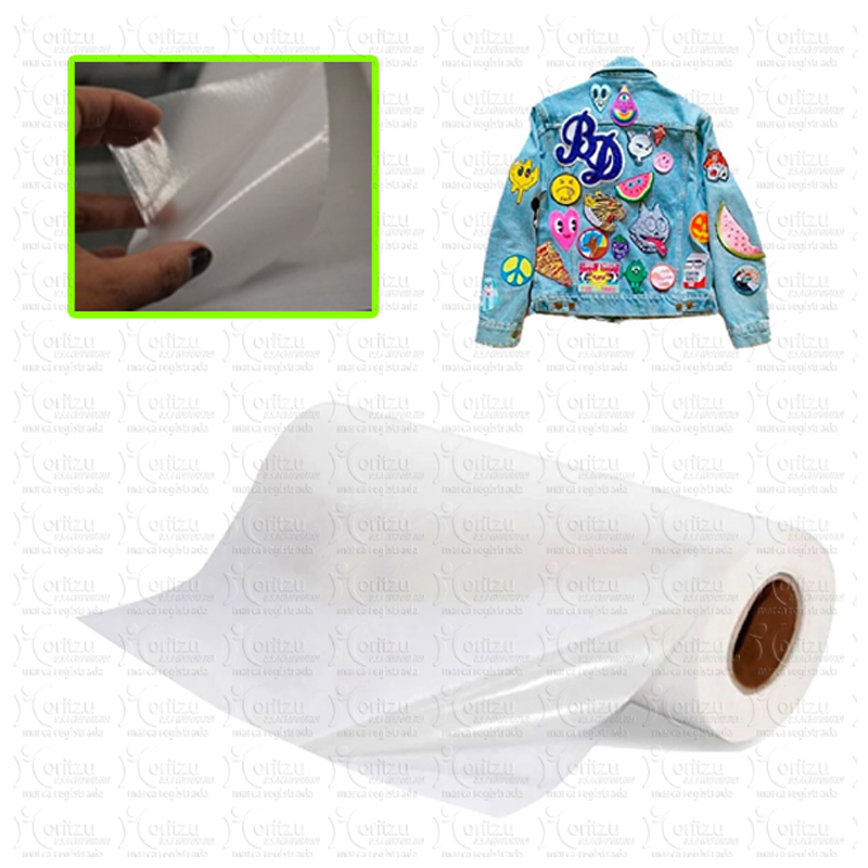 BIFATEX-100, Lamina Bifaz Transparente Parche bordado