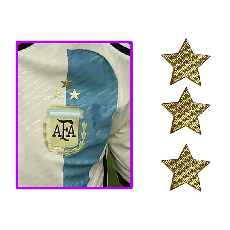 Estrella dorada para Camiseta Simil Bordado Campeon del Mundo 50und