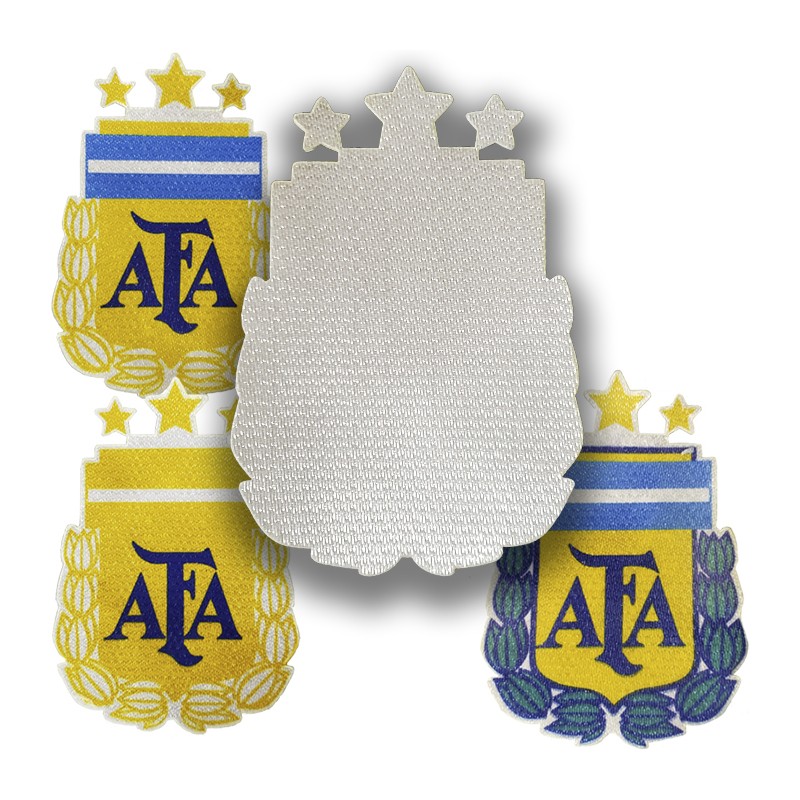 Escudo Blanco para Sublimar  Simil Bordado Campeon del Mundo