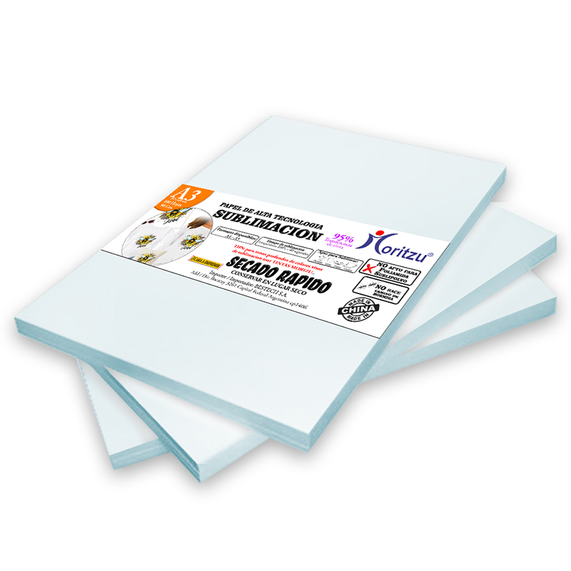 Papel de Sublimacion Chino Premium A3 Secado Rapido
