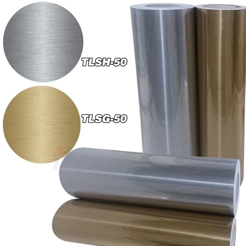 Vinilo Autoadhesivo Sublimable Metalizado Cepillado Grosor Medio