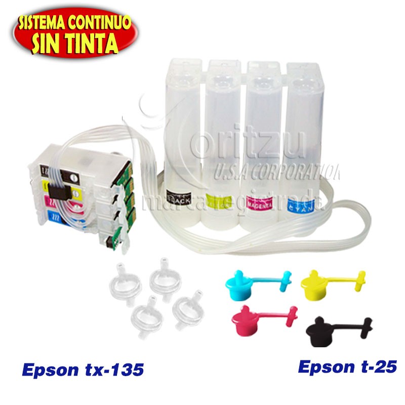 Sistema Continuo Generico Sin Tinta para Impresoras EPSON TX135 - T25
