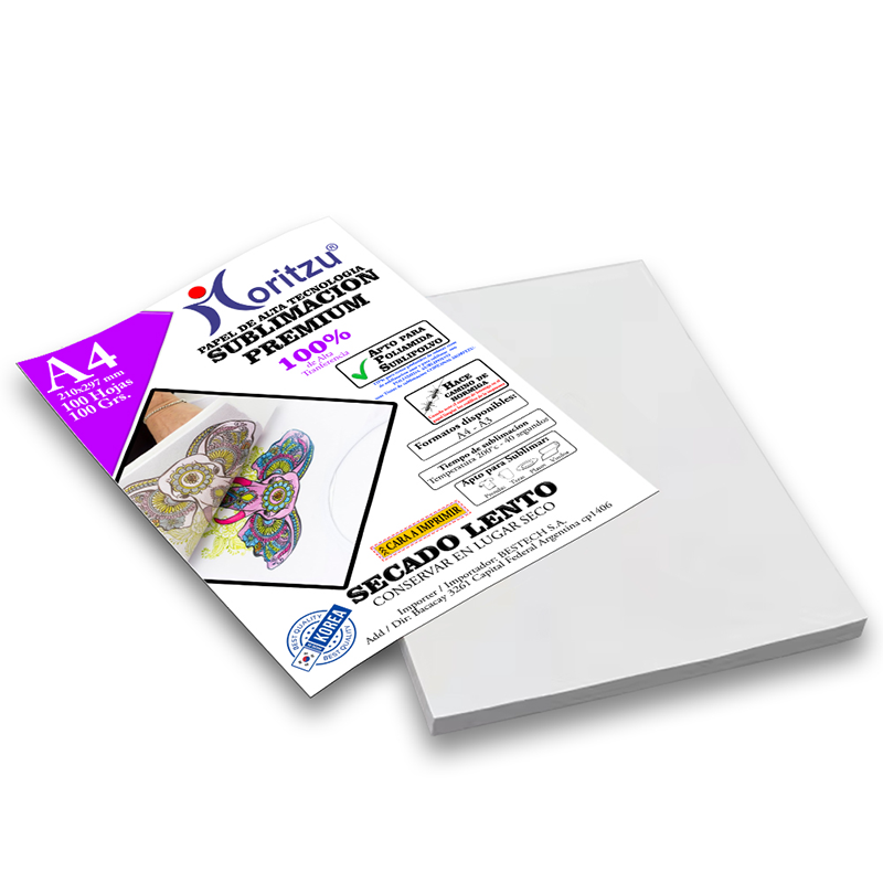 Papel de Sublimacion Premium A4 Coreano de Secado Lento