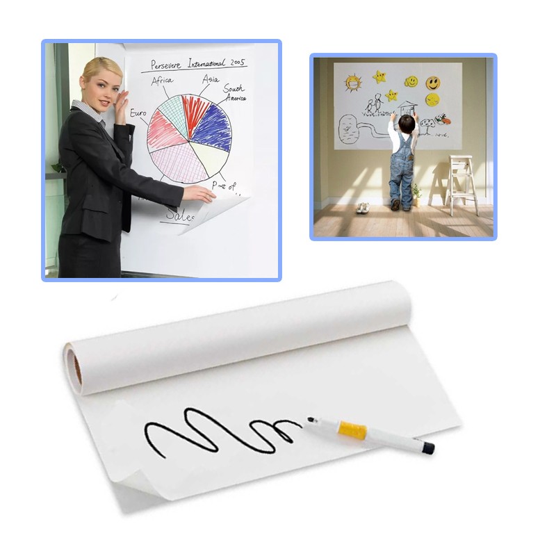 Vinilo Autoadhesivo Blanco Para Pizarron
