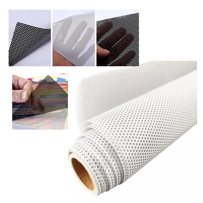 Vinilo Autoadhesivo Microperforado Sublimable Blanco Mate